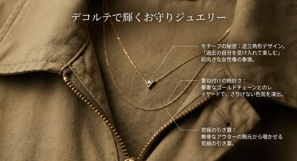 デコルテで輝くお守りジュエリーを解説したスライド