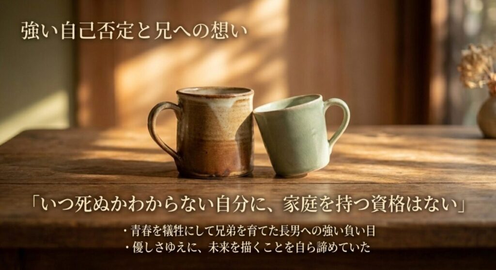 いつ死ぬかわからない自己否定と兄の和平への強い負い目