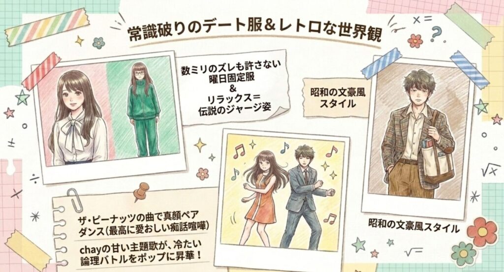 依子と巧の常識破りのデート服とレトロな世界観を彩る音楽