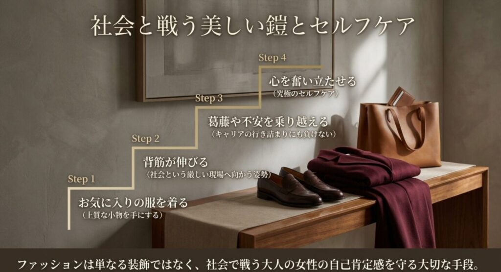 社会と戦う大人の女性の自己肯定感を守るファッションとセルフケア