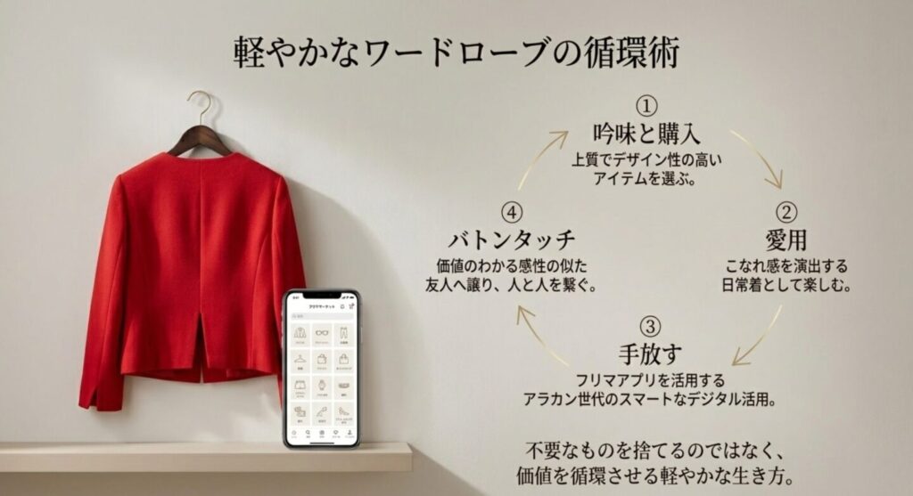 大人のワードローブ循環術とフリマアプリ活用