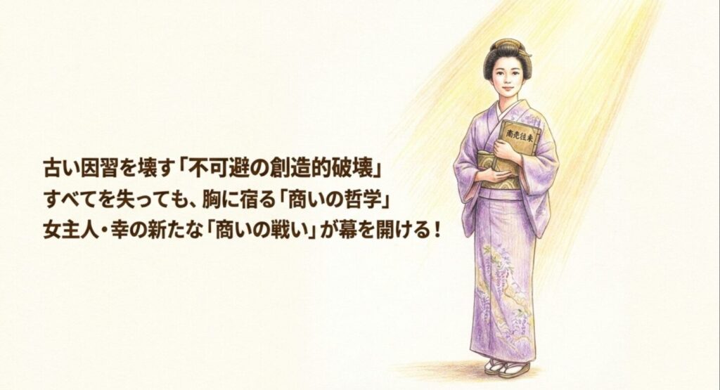 古い因習を壊す創造的破壊。女主人・幸の新たな商いの戦い