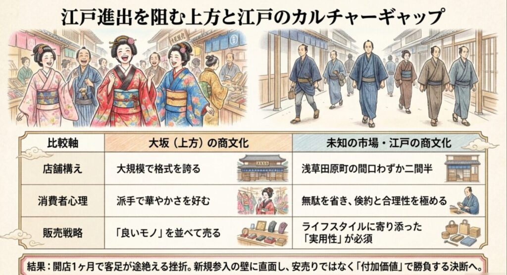 江戸進出を阻む上方と江戸のカルチャーギャップ