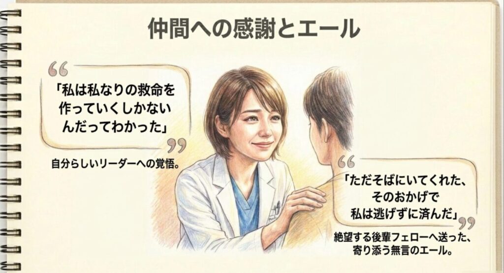 灰谷フェローへ送った白石恵の仲間への感謝と無言のエール