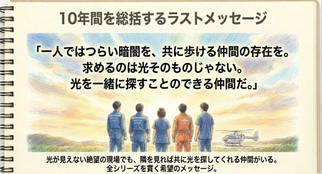 光を一緒に探すことのできる仲間という10年間を総括する白石恵のラストメッセージ