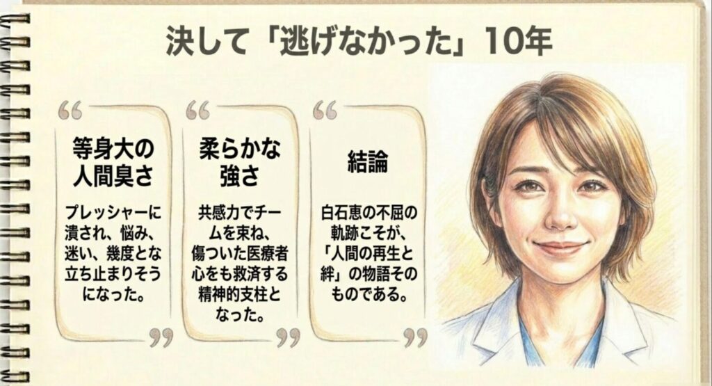 決して逃げなかった10年間・等身大の人間臭さと柔らかな強さを持つ白石恵のエピソード総括