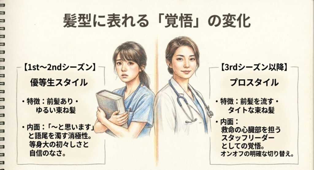 白石恵の髪型に表れる優等生からリーダーへの覚悟の変化