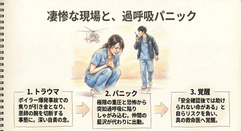 凄惨な事故現場で白石恵が過呼吸パニックに陥ったトラウマと覚醒