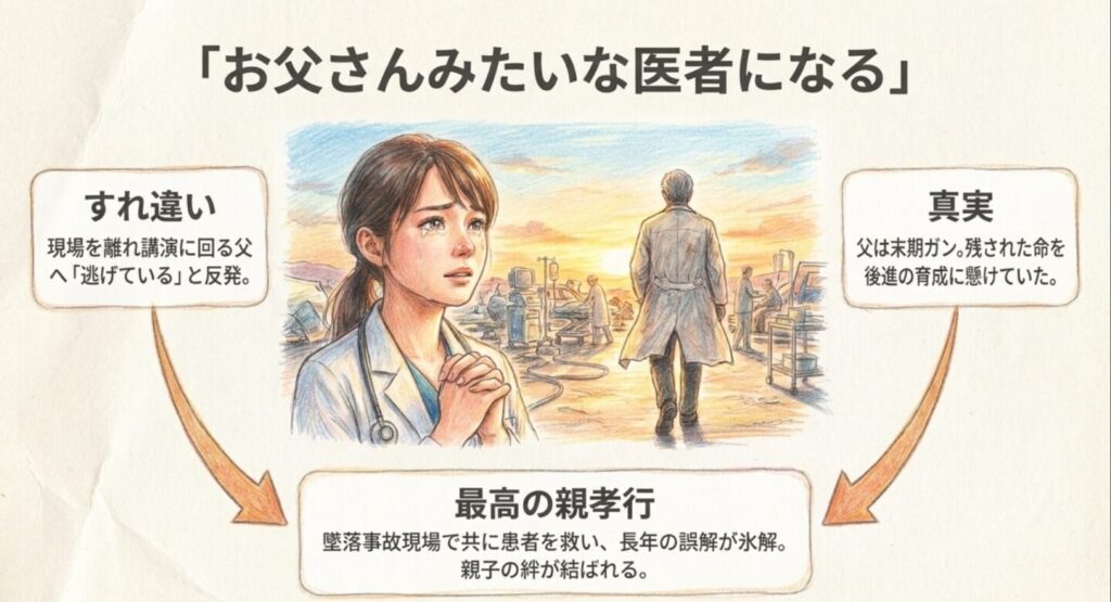 白石恵と父親のすれ違いから「お父さんみたいな医者になる」までの親子の絆