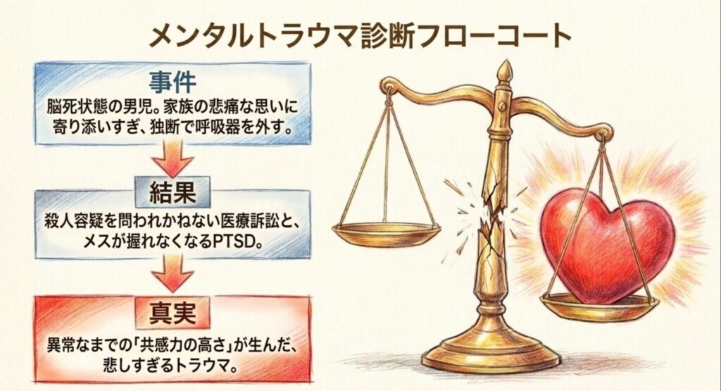 患者に寄り添いすぎた結果、医療訴訟へと発展した緋山のメンタルトラウマ