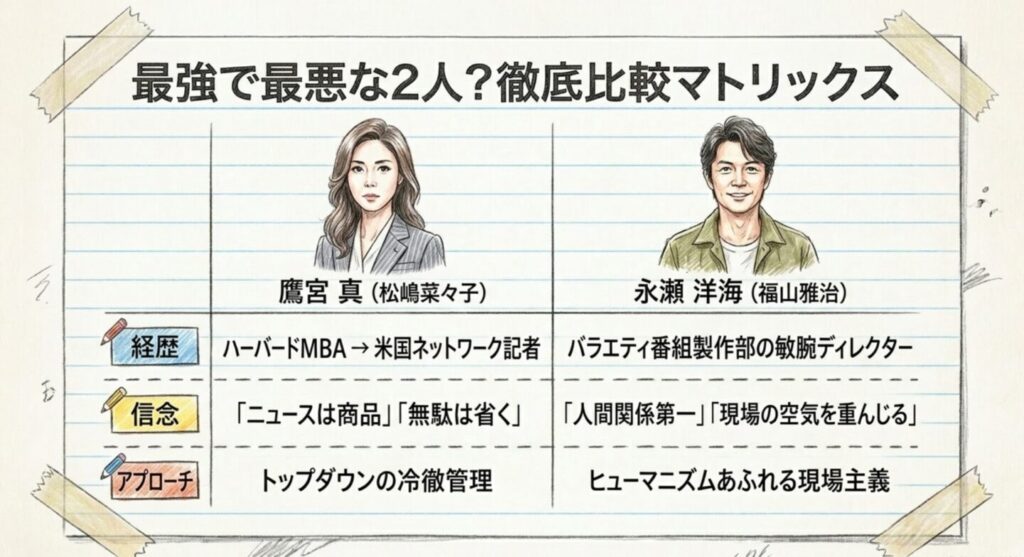 鷹宮真と永瀬洋海の徹底比較マトリックス表