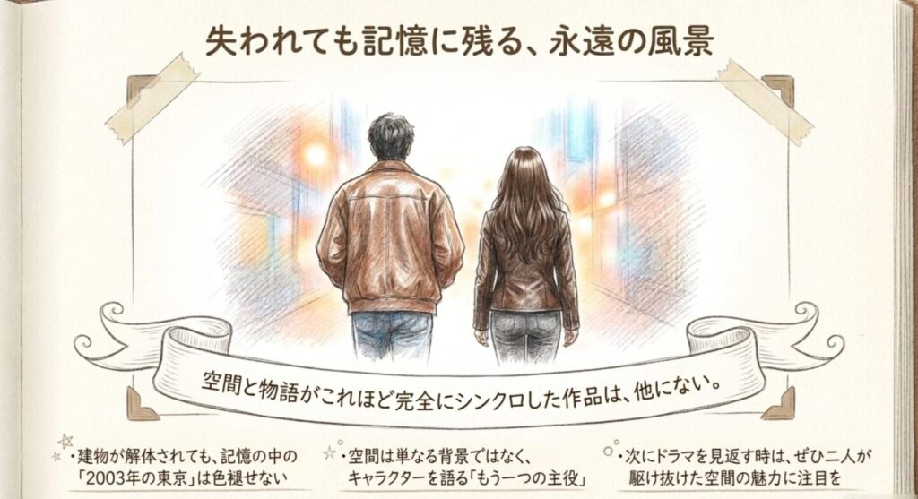 失われても記憶に残る永遠の風景と二人の後ろ姿