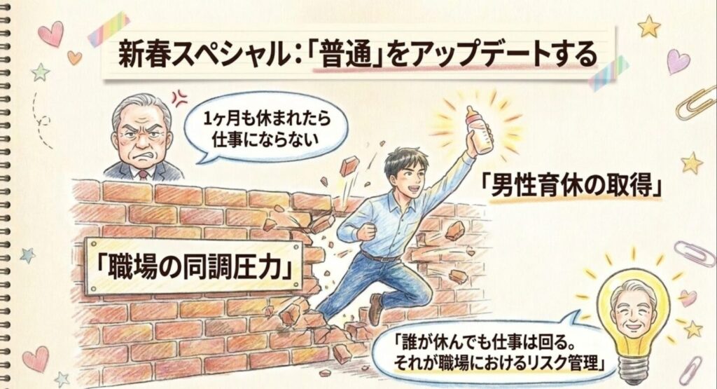 新春スペシャルでの男性育休取得と普通をアップデートする姿