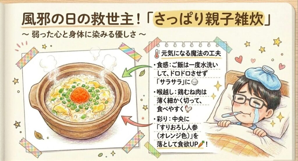 風邪の日の救世主!さっぱり親子雑炊の作り方