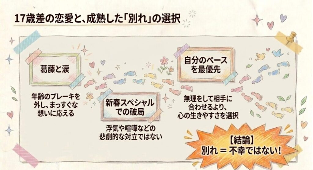 17歳差の恋愛と別れは不幸ではないという新しい価値観