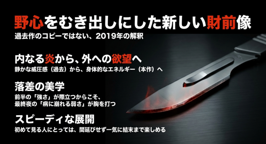 岡田准一版で野心を前面に出した新しい財前五郎像を整理したスライド