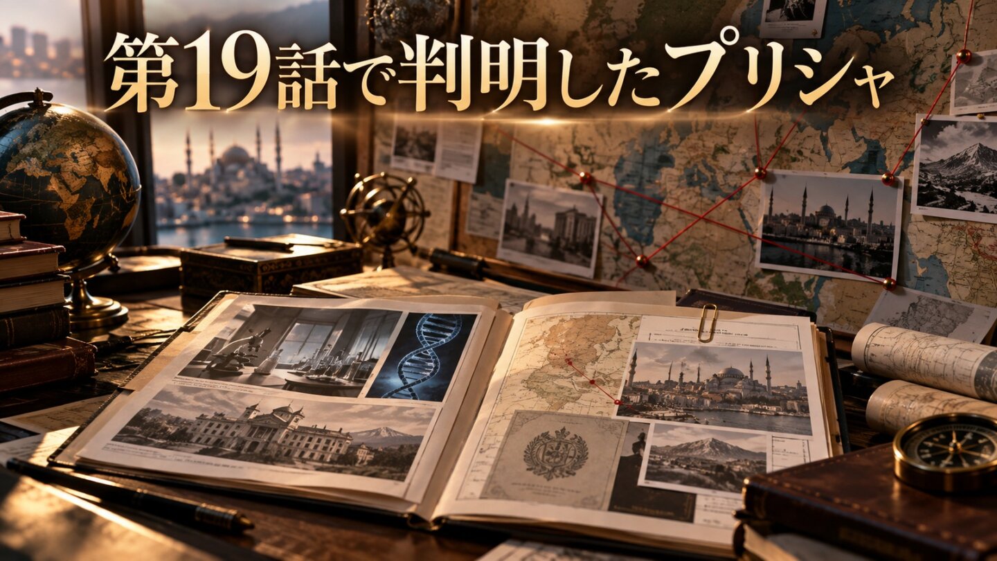 VIVANT第19話で判明したプリシャ・ママドフの過去を表す調査資料のイメージ