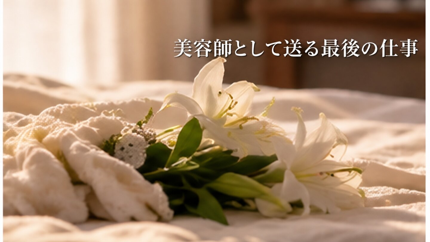 白百合と白い布で静かな別れを表したイメージ画像