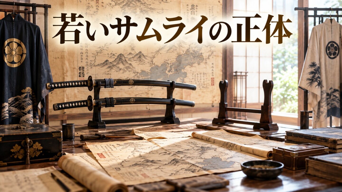 VIVANT第19話に登場する若いサムライの正体を刀と地図で表したイメージ