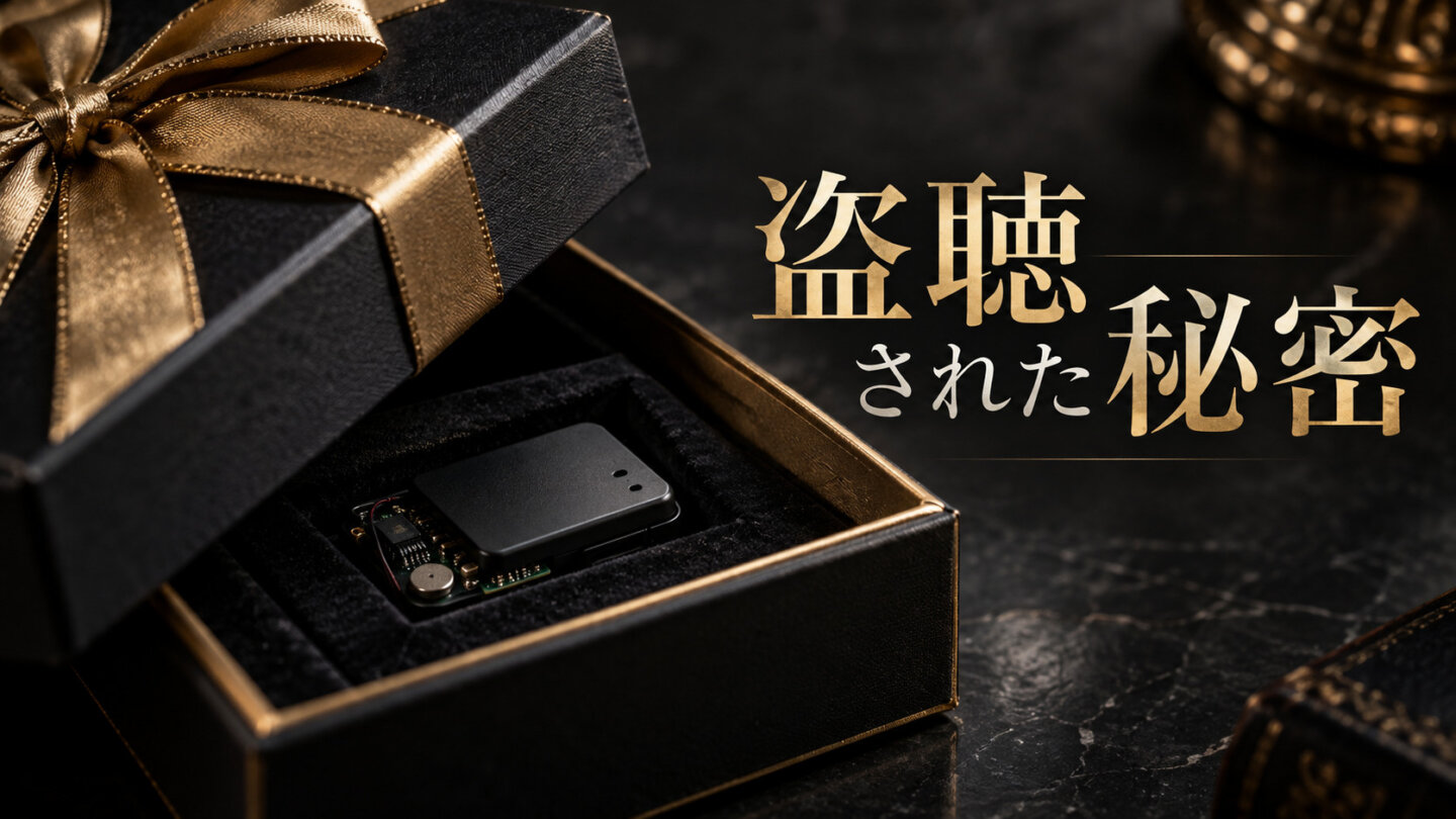 贈り物に仕込まれた盗聴器を象徴する写真