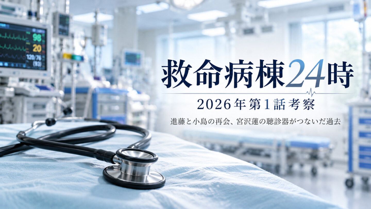 『救命病棟24時』2026年第1話考察｜進藤と小島の再会、宮沢蓮の聴診器がつないだ過去。救命センターの聴診器と記事タイトル