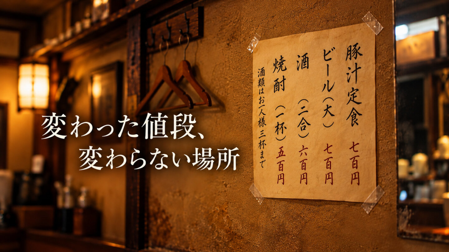 深夜食堂6 第1話 スライド8 深夜食堂6第1話・各100円値上げされた新しい手書きのお品書き