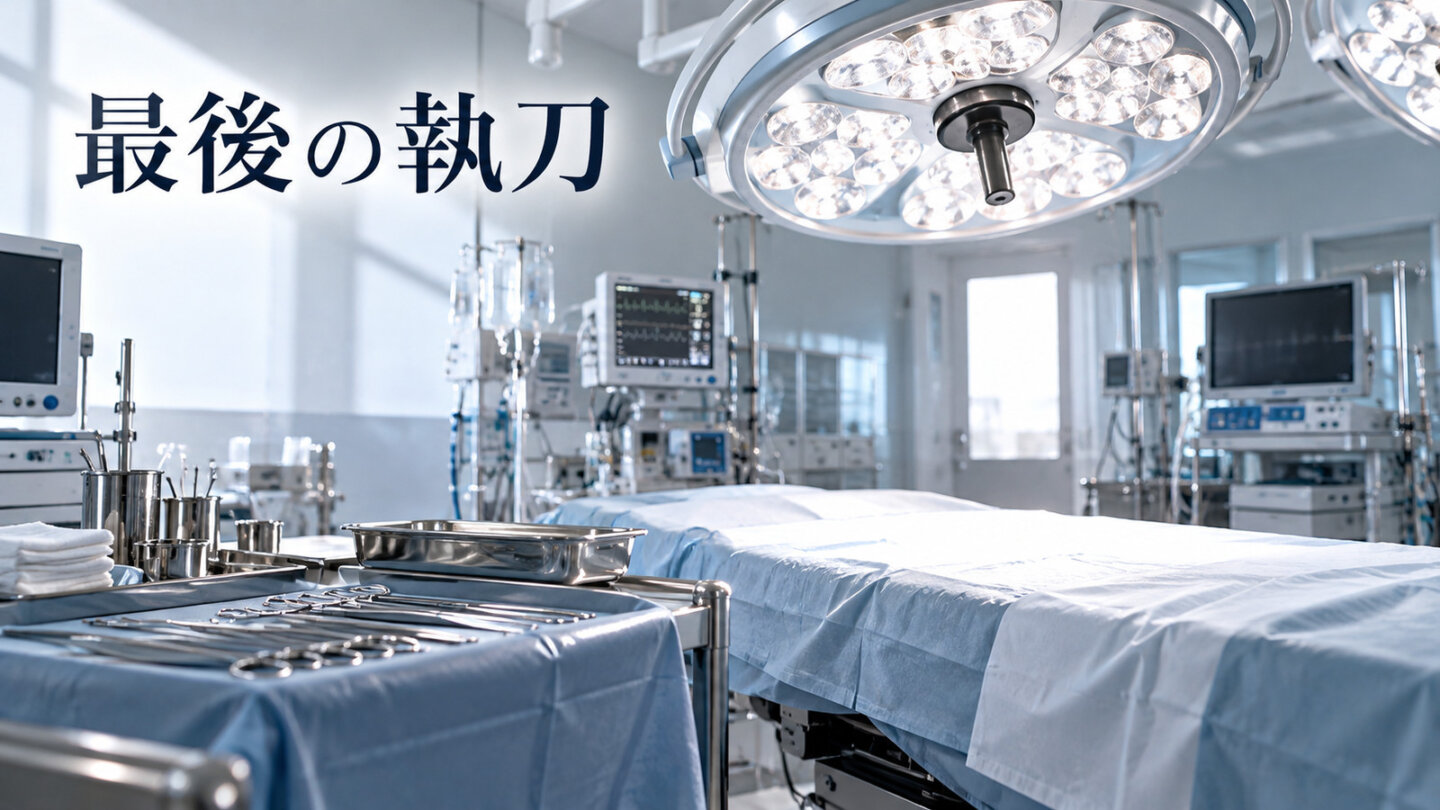 『白い巨塔』最終回で東教授が財前の手術を執刀する場面を象徴する手術室と無影灯