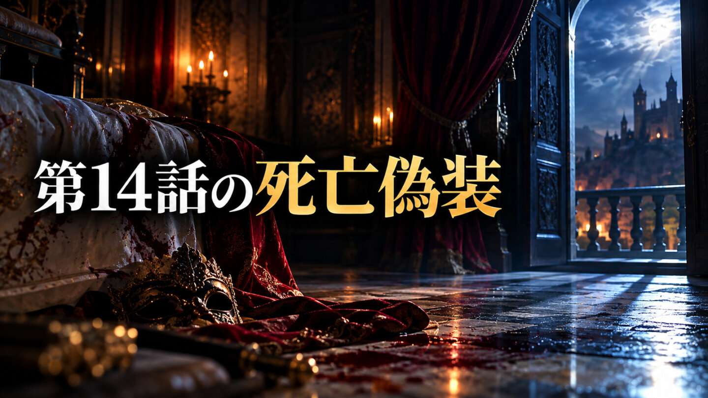 月夜の室内と仮面で第14話の新庄の死亡偽装を表現